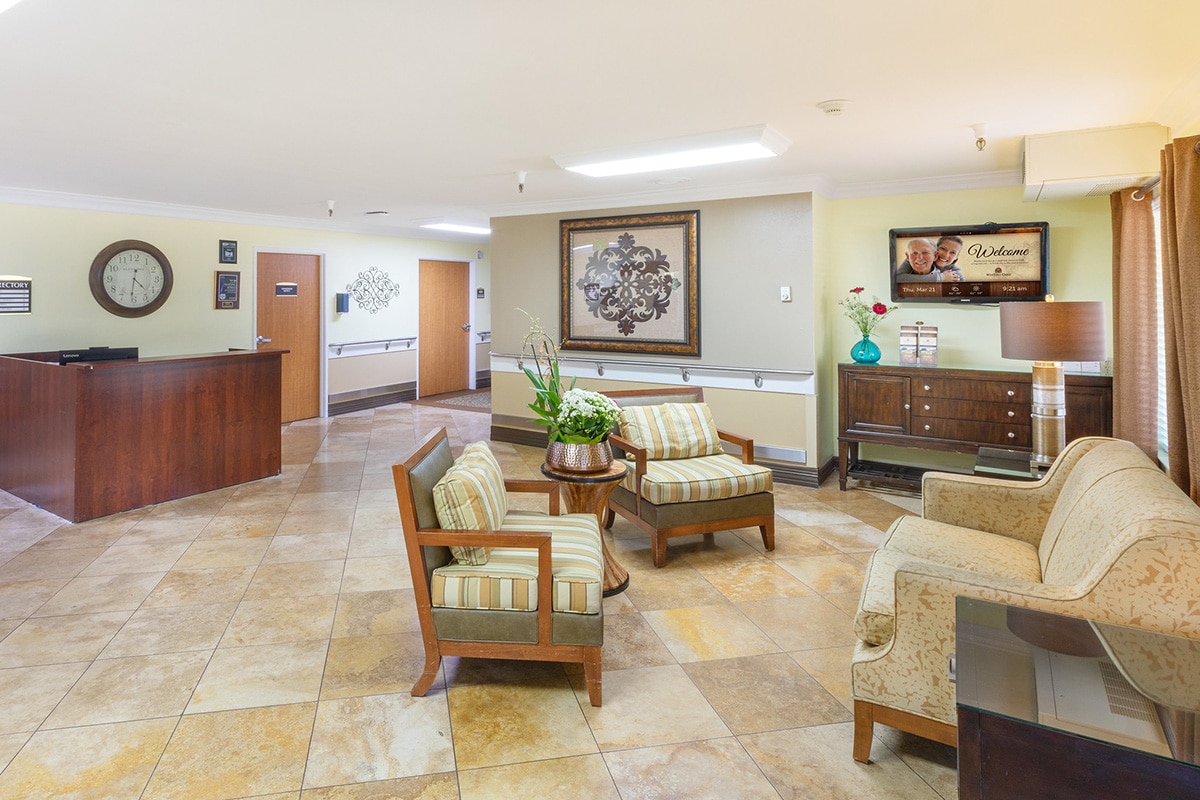 The lobby at Whitney Oaks