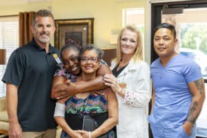 Residents and employees together at Whitney Oaks